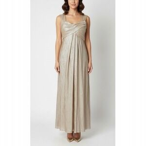 Rene Ruiz Collection Metallic Off The Shoulder Gown Formal Evening Dress Size 6